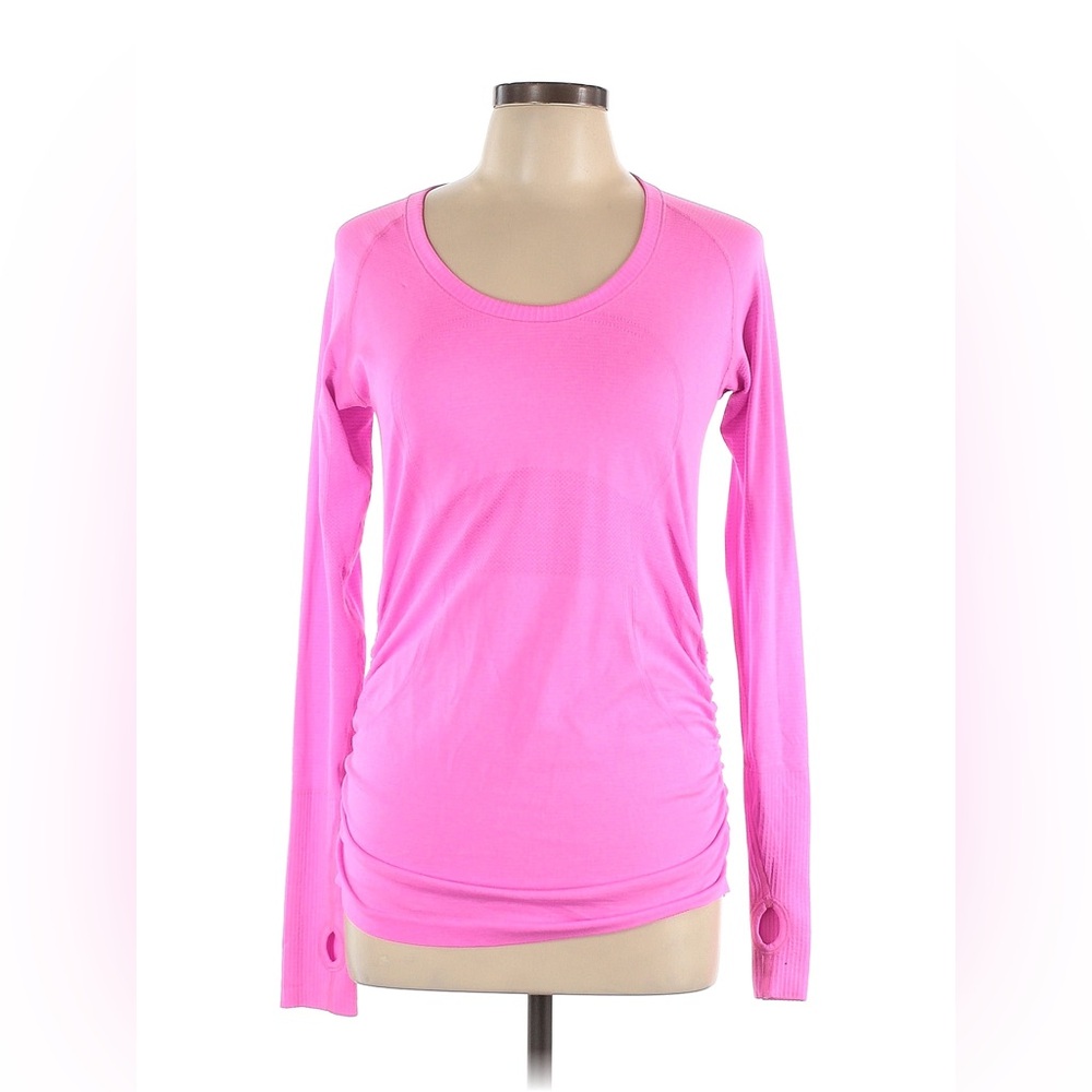 Lululemon Athletica Pink Fitted Long Sleeve Tee